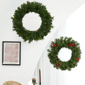 PVC <b>Christmas</b> Wreath Party <b>Garland</b> with Pine Needles for Door Hanging <b>Decorations</b> Home Shopping Malls Hotels Scenes Layout - Product Image 3