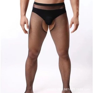 Collants résille noirs pour hommes, taille mi-haute, en Spandex et Nylon, style sexy, sous-vêtements, Printemps 2024 - Product Image 5