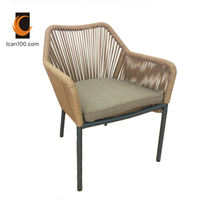 Chaise en corde d'extérieur pas chère, chaise en forme de tasse à café, mobilier d'hôtel, chaise de jardin en rotin tressé, chaise de salle à manger d'extérieur
