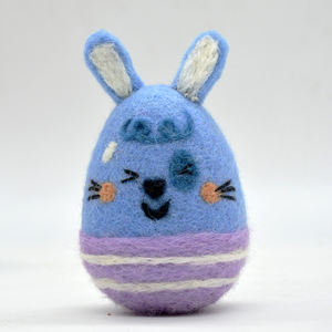 Juego de Huevos de Pascua de Fieltro de Lana Hechos a Mano con Caras de Conejitos, Decoración de Pascua para el Hogar, Venta al por Mayor del Fabricante - Product Image 1
