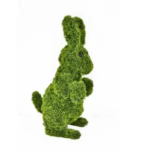 Herbe artificielle en plastique résistant aux UV 88cm, garniture de lapin animal, sculpture de paysage de jardin couverte de buis artificiel