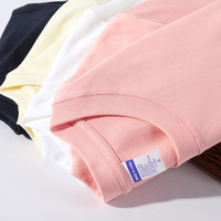 Kaos Oblong 300G Katun Tebal Unisex Drop Shoulder Lengan Pendek Custom Logo Polos untuk Iklan dan Kerja Grosir