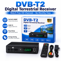 Récepteur TV numérique FTA DVB-T2 Android 1080P HD H.264 OEM/ODM avec antenne, décodeur TNT DVB-T2