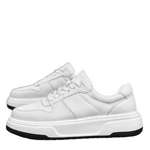 Chaussures rehaussantes de haute qualité pour hommes, respirantes, légères, en cuir véritable blanc, à lacets, augmentant la taille de 7 cm - Product Image 3