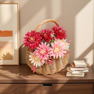 Panier en osier tressé fait main, style rustique nordique, créatif, pour fleurs, cadeaux, <span class=keywords><strong>rangement</strong></span>, naturel, pour la maison, en fer - Product Image 6