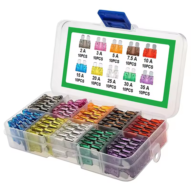 100pcs/lot Car Truck Micro Blade Fuses 3A 5A 7.5A 10A 15A 20A 25A 30A AMP Plastic Box Assortment with Clip