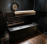 Comptoir de réception personnalisé pour boutique de cigares, présentoir mural en bois pour vin, mobilier de présentation pour magasin de tabac et de produits pour fumeurs