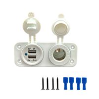 Panneau de prise de chargeur USB blanc 2 en 1 DC12V pour bateau marin de voiture automatique