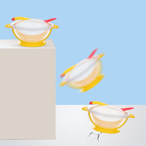 Tazón de Succión para Bebé de PP con Tapa y Juego de Cucharas con Sensor de Temperatura - Product Image 3