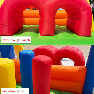 Casa de Juegos Inflable Resistente para Niños, con Toboganes Dobles, Túneles para Gatear, Escalada, Obstáculos y Zona de Saltos - Product Image 4