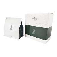 Kit d'emballage de boîtes de sacs de café à fond plat en papier kraft en plastique personnalisé 250g 500g avec LOGO de marque