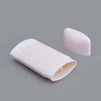 Flacon vide ovale OEM 50g 65g 75g rose en PP de haute qualité pour sérigraphie, pour bâtonnets solides de crème solaire et déodorant