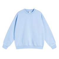 Nouveau design – Sweat-shirt d'hiver en molleton à col ras du cou, coupe oversize, couleur unie, 420 g/m², en coton épais, épaules tombantes, doublé