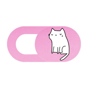 Kamera Laptop ponsel kucing putih dengan warna merah muda sublimasi penutup kamera web privasi, melindungi privasi dan keamanan - Product Image 4