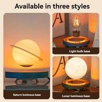 Lune flottante de Saturne en lévitation magnétique, veilleuse LED 3D, blanc chaud, à brancher, décoration d'espace de chambre à coucher, cadeau, contrôle tactile