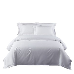 Parure de lit en pur <span class=keywords><strong>coton</strong></span> satiné, douce, lisse, respirante, personnalisable, hôtel cinq étoiles, séjour à la maison, quatre pièces, drap, housse de couette - Product Image 5