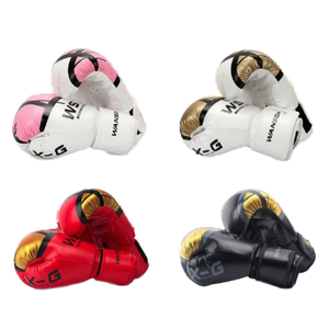 Guantes de Boxeo Personalizados de PU con Cordones, Unisex, para Entrenamiento y Sparring, en Colores Rosa, Dorado, Rojo y Negro - Product Image 1