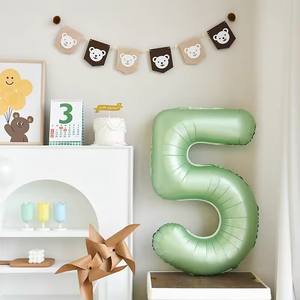 Usine Huaien 40 pouces vert olive Globos anniversaire Jungle décorations de fête hélium numéro feuille ballon Safari anniversaire <span class=keywords><strong>Bash</strong></span> - Product Image 6