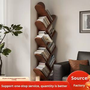 Venta caliente buena calidad moderno árbol forma madera maciza ajustable de una sola capa exhibición de libros estantes de almacenamiento librería sala de estar - Product Image 5
