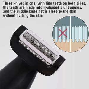 Tondeuse corporelle détachable avec corps pliable pour rangement, rasoir dorsal rechargeable Type-C avec base de charge - Product Image 4