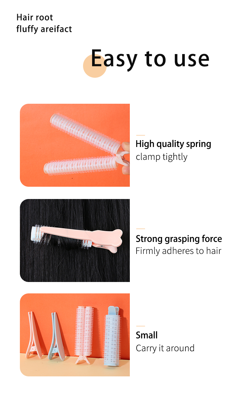 4pcs Magic Hair Roller Set With Clips For Girls Diy Hair Style Custom Logo Plastic Heatless Hair Roller Curler With Clips SY109