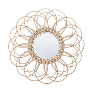 Willow Woven <b>Mirror</b> <b>Round</b> Beige Silver Lens Decorative <b>Wall</b> Hanging <b>Mirror</b> For Living Room Bedroom Home Decor - Product Image 4