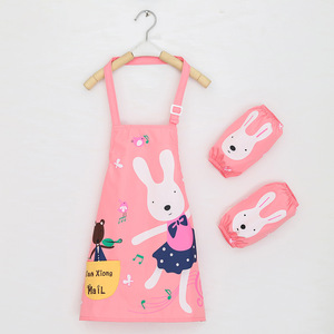 Pintura transpirable para niños, arte para niños, cocina acogedora, patrón de animales, babero, delantal para limpiar mangas de velcro - Product Image 2