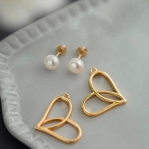 Accesorios de Plata S925 para DIY con Perlas de 6-8mm, Aretes Estilo Amor con Soporte Hueco 20607 - Product Image 3