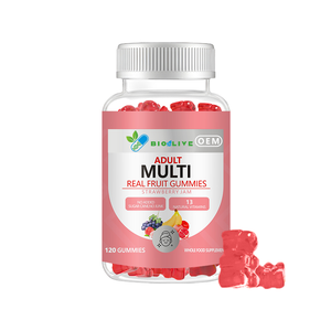 Gomitas Multivitamínicas para Adultos, 120 Unidades, Sabor Fresa, Sin Azúcar Añadido, 13 Vitaminas Naturales, Suplemento de <span class=keywords><strong>Alimentos</strong></span> Integrales, OEM - Product Image 1