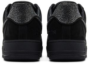 Swarovski Nike Air Force 1 Low Noir en faux daim à bout rond avec lacets et semelle extérieure en caoutchouc rembourrée, chaussures de marche décontractées unisexes - Product Image 3