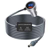 Pengisi Daya Pemantik Rokok Mobil dengan Konverter DC Step-up Voltmeter Digital USB Ganda untuk Starlink Mini Satellite