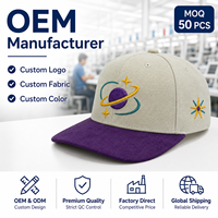 Casquette Snapback Unisexe Personnalisée avec Logo Planète Brodé Beige et Violet, Visière Plate Structurée, Réglable, Style Décontracté Streetwear