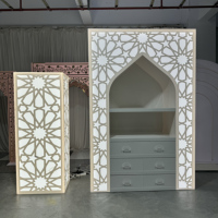 Arche de toile de fond de mariage personnalisable à LED, panneau de décoration de scène géométrique de style marocain, support d'affichage en acrylique