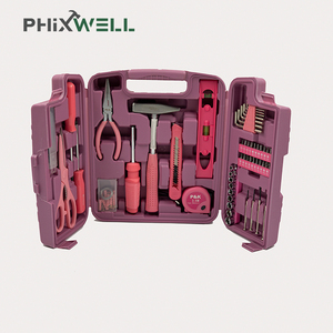 XWTSZ-004 High Quality Portable Household Repair <strong>Tools</strong> 96 Pieces <strong>pink</strong> <strong>Tool</strong> Set Kit <strong>Box</strong> for Women - Product Image 4