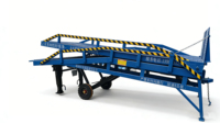 Rampe mobile pliable en deux pour cour, installation rapide, 10 tonnes, hydraulique, en acier, pour chargement de conteneurs, logistique de quai pour chariots élévateurs, garantie 12 mois