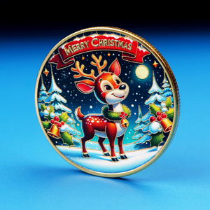 Monete di <span class=keywords><strong>buon</strong></span> <span class=keywords><strong>natale</strong></span> personalizzate in metallo Merry Claus slitta alce albero di <span class=keywords><strong>natale</strong></span> monete Commemorative colorate monete d'oro gioco sfida monete - Product Image 5