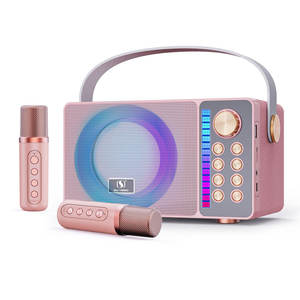 YS314 Haut de gamme Enceinte de <span class=keywords><strong>karaoké</strong></span> pour la maison avec double microphone sans fil, LED, USB, fonction chant et lecture, pour fêtes et <span class=keywords><strong>karaoké</strong></span>, en vente - Product Image 2