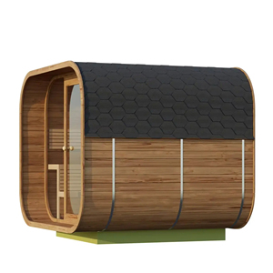 Salle de sauna sec extérieur en cèdre rouge moderne Boyce nouvelle <span class=keywords><strong>cabane</strong></span> cylindrique en bois massif pour villas <span class=keywords><strong>cabane</strong></span> de sauna infrarouge - Product Image 3