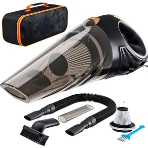 CARAYMIN Car Vacuum Cleaner Small 12V 4500Pa High Power Handheld Portable Car Vacuum w/Attachments, 16 Ft Cord & Bag