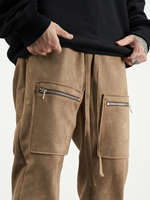 Pantalon Cargo avec Étiquette Personnalisée Vente en Ligne Drop Ship Stock Cargo Micro Pantalon en Daim Pantalon pour Homme
