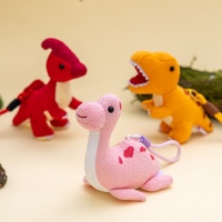 Porte-clés en peluche mignon petit dinosaure Tyrannosaure vert, rembourrage en coton PP, cadeau pour sac d'enfant, cadeau d'affaires