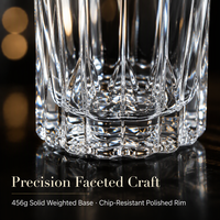 Verre à whisky en cristal transparent épais et durable, écologique, 250 ml, compatible lave-vaisselle, sans plomb, fond épais