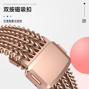 Bracelet de montre en métal à motif de dragon, bande en maille en acier inoxydable 304, boucle magnétique pour Apple Watch, Xiaomi, Huawei, montres intelligentes - Product Image 2