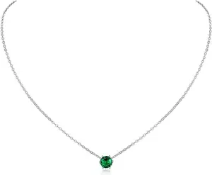 2024 Birthstone 925 Pendants Jewelry Sterling Luxury Genuine Chain Emerald Sterling Silver Choker Necklaces Set