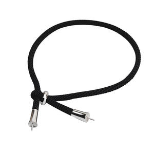 Juego de Accesorios de Plata de Ley S925 Wenchi, Color Negro y Rojo, Cuentas Huecas de Perla de 3 mm, Collar, Pulsera, Estilo Simple, Joyería de Cuerda Personalizada - Product Image 5