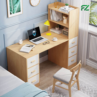 Bureau d'ordinateur moderne et durable en aluminium avec étagères et tiroirs, options multicolores pour le bureau à domicile