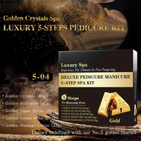 Kit de Pédicure Spa Doré Biologique de Luxe pour Salon, Manucure et Pédicure, Ensemble 5-en-1 de Produits de Soins des Pieds, Vente en Gros, Faible MOQ