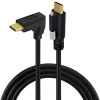 Câble de données USB 3.1 Type C mâle-mâle plaqué or 10 Gbit/s 5A à angle droit avec verrouillage