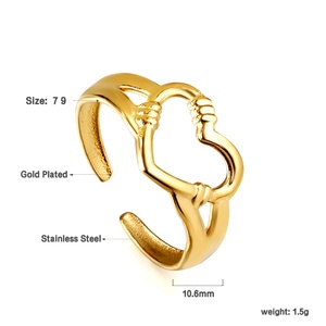 Anillos de Bisutería de Moda, Chapados en Oro de 18k, Acero Inoxidable, Ajustables, para Uso Diario, Accesorios para Fiestas, Joyería para Mujer - Product Image 3