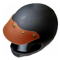Casques de moto en cuir PU RR pour l'extérieur, visière vintage, accessoires de casque de moto, cadeau pour lui